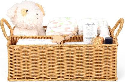 Rattan Diaper Caddy Organizer Changing Table Organizer