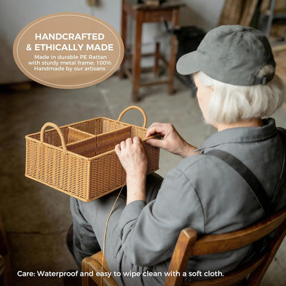 Rattan Diaper Caddy Organizer Changing Table Organizer