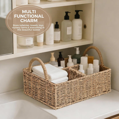 Rattan Diaper Caddy Organizer Changing Table Organizer