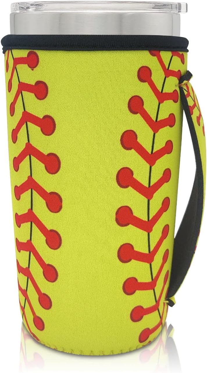 Cup Holder with Handle, 20oz-24oz Tumbler Cups, Tropical | Neoprene, Insulator Bottle Sleeve, Reusable Iced Coffee Sleeve For 30oz - 32oz Large Coffee Cups - Colors A