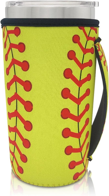 Cup Holder with Handle, 20oz-24oz Tumbler Cups, Tropical | Neoprene, Insulator Bottle Sleeve, Reusable Iced Coffee Sleeve For 30oz - 32oz Large Coffee Cups - Colors A