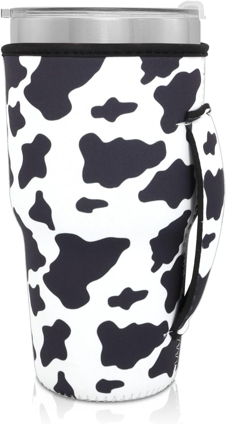 Cup Holder with Handle, 20oz-24oz Tumbler Cups, Tropical | Neoprene, Insulator Bottle Sleeve, Reusable Iced Coffee Sleeve For 30oz - 32oz Large Coffee Cups - Colors A