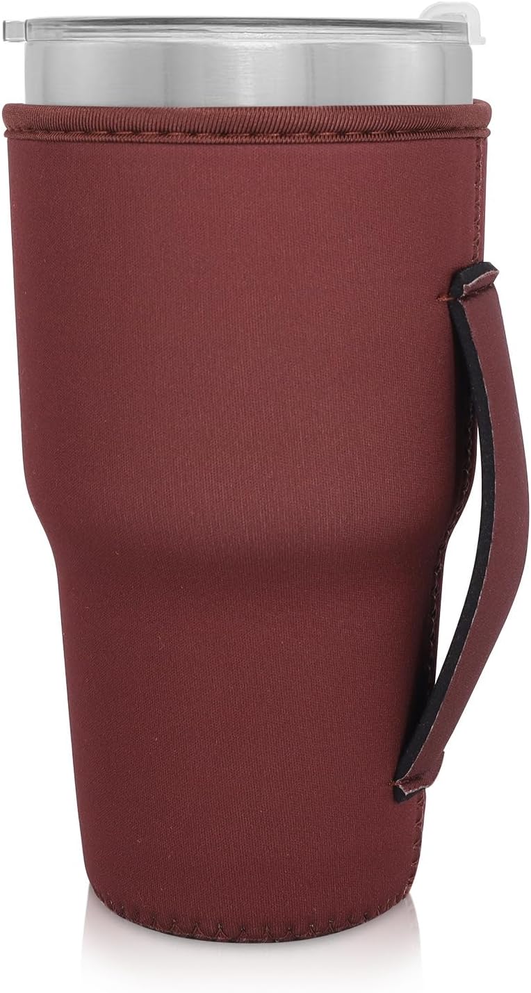 Cup Holder with Handle, 20oz-24oz Tumbler Cups, Tropical | Neoprene, Insulator Bottle Sleeve, Reusable Iced Coffee Sleeve For 30oz - 32oz Large Coffee Cups - Colors A