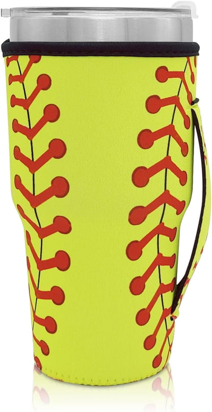 Cup Holder with Handle, 20oz-24oz Tumbler Cups, Tropical | Neoprene, Insulator Bottle Sleeve, Reusable Iced Coffee Sleeve For 30oz - 32oz Large Coffee Cups - Colors A