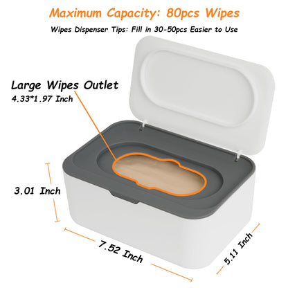 Wipes Dispenser Refillable Wipe Holder Container for Children Adult, Dustproof Wet Wipes Case with Lid, Non-Slip Easy Pull Wipe (Blue)