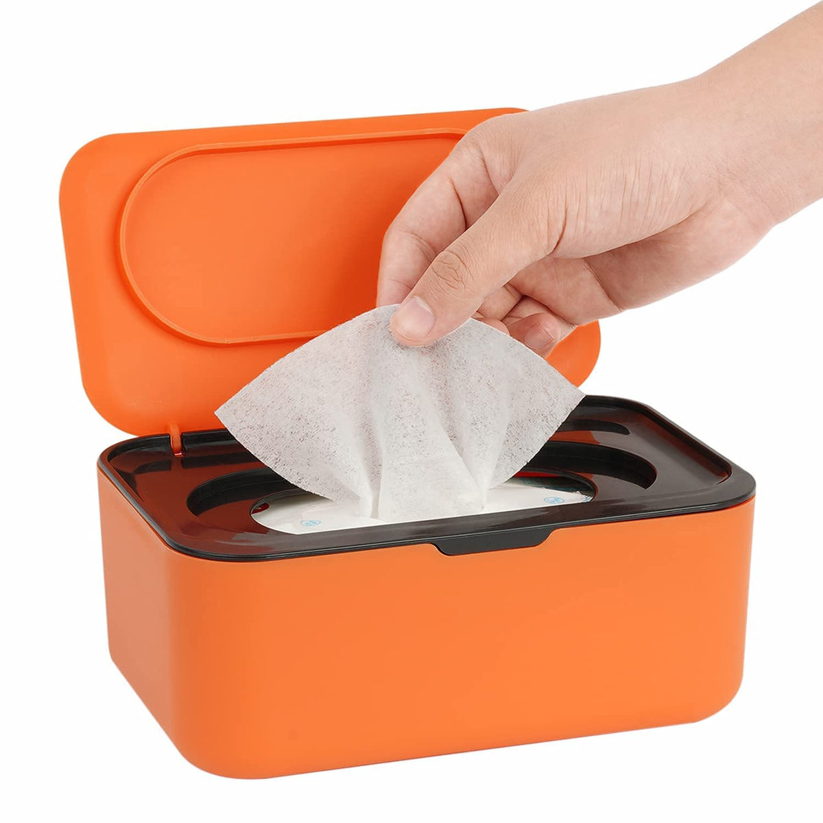 Wipes Dispenser Refillable Wipe Holder Container for Children Adult, Dustproof Wet Wipes Case with Lid, Non-Slip Easy Pull Wipe (Blue)