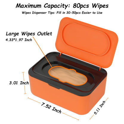 Wipes Dispenser Refillable Wipe Holder Container for Children Adult, Dustproof Wet Wipes Case with Lid, Non-Slip Easy Pull Wipe (Blue)