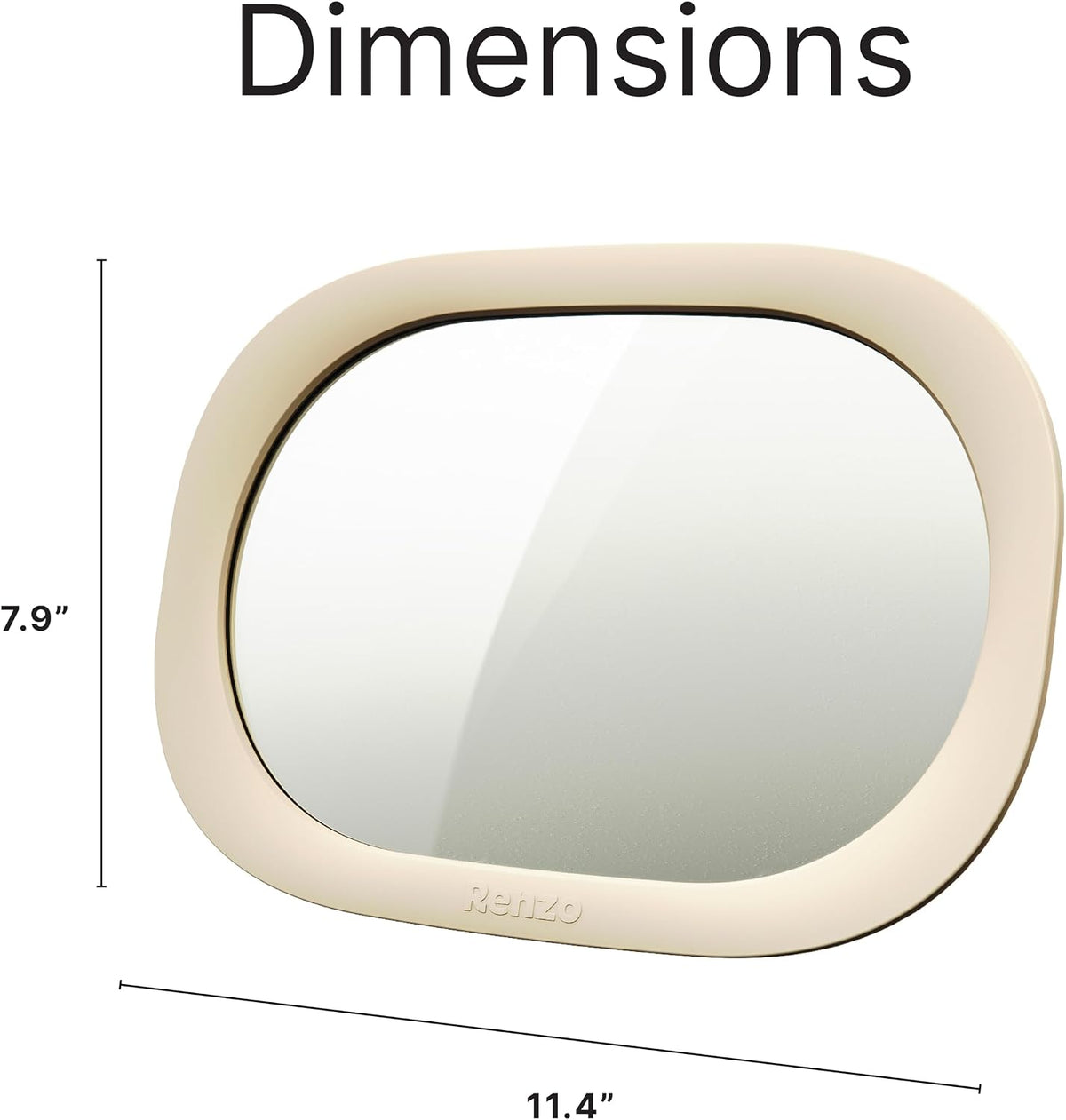 Baby Car Mirror - Rear Facing Car Seat Mirror for Infants - Extra Large, Shatter-Resistant, 360° Adjustable, Tool-Free Installation - Fits Most Cars, SUVs & Trucks (Almond Cream)