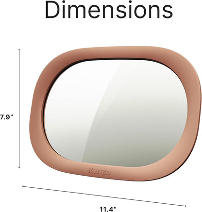 Baby Car Mirror - Rear Facing Car Seat Mirror for Infants - Extra Large, Shatter-Resistant, 360° Adjustable, Tool-Free Installation - Fits Most Cars, SUVs & Trucks (Almond Cream)