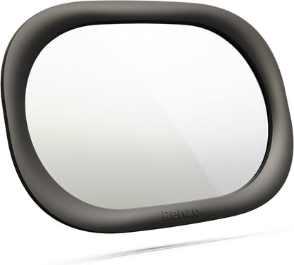 Baby Car Mirror - Rear Facing Car Seat Mirror for Infants - Extra Large, Shatter-Resistant, 360° Adjustable, Tool-Free Installation - Fits Most Cars, SUVs & Trucks (Almond Cream)
