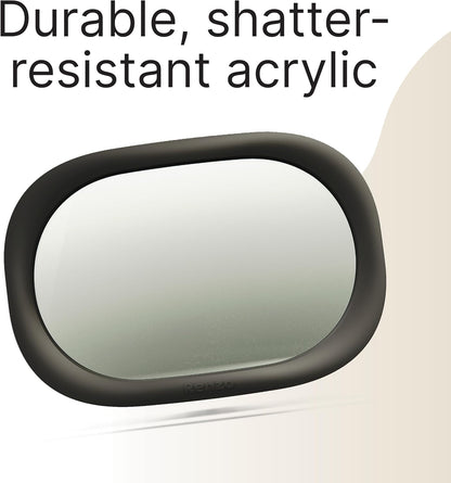Baby Car Mirror - Rear Facing Car Seat Mirror for Infants - Extra Large, Shatter-Resistant, 360° Adjustable, Tool-Free Installation - Fits Most Cars, SUVs & Trucks (Almond Cream)