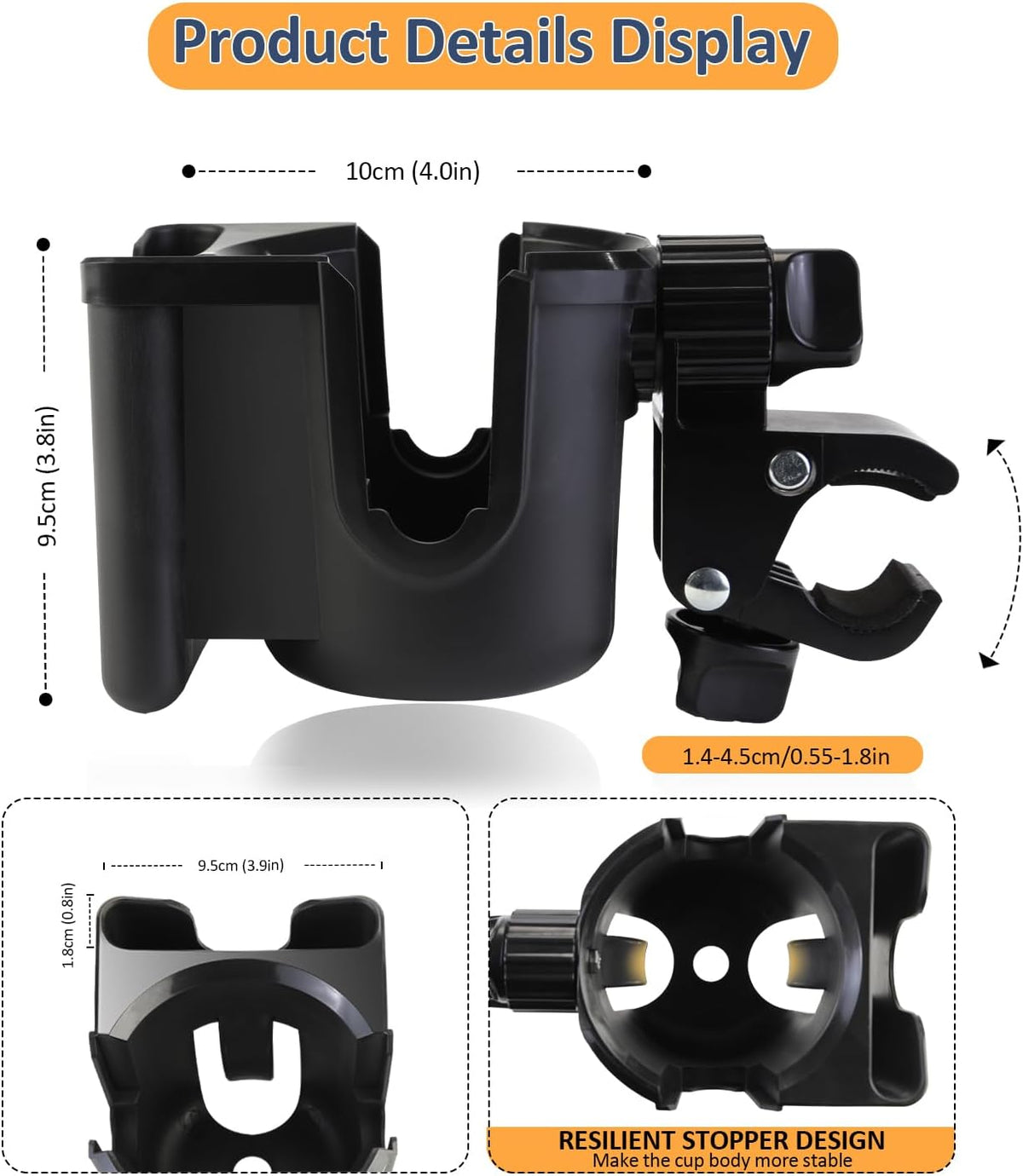 Universal Stroller Cup Holder with Phone Holder