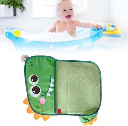 Cartoon Mesh Bath Toy Storage Bag with Suction Cups (White)