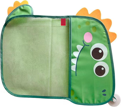Cartoon Mesh Bath Toy Storage Bag with Suction Cups (White)