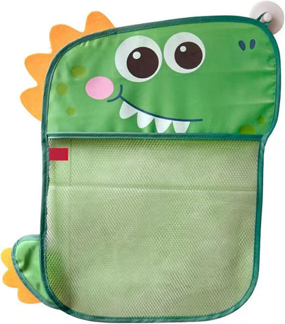 Cartoon Mesh Bath Toy Storage Bag with Suction Cups (White)