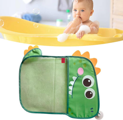 Cartoon Mesh Bath Toy Storage Bag with Suction Cups (White)