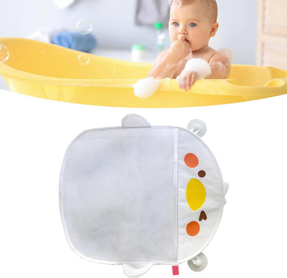 Cartoon Mesh Bath Toy Storage Bag with Suction Cups (White)