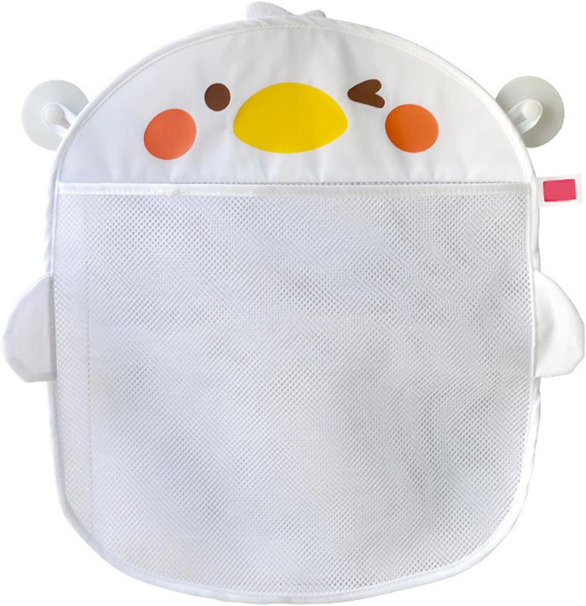 Cartoon Mesh Bath Toy Storage Bag with Suction Cups (White)
