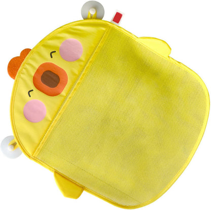 Cartoon Mesh Bath Toy Storage Bag with Suction Cups (White)