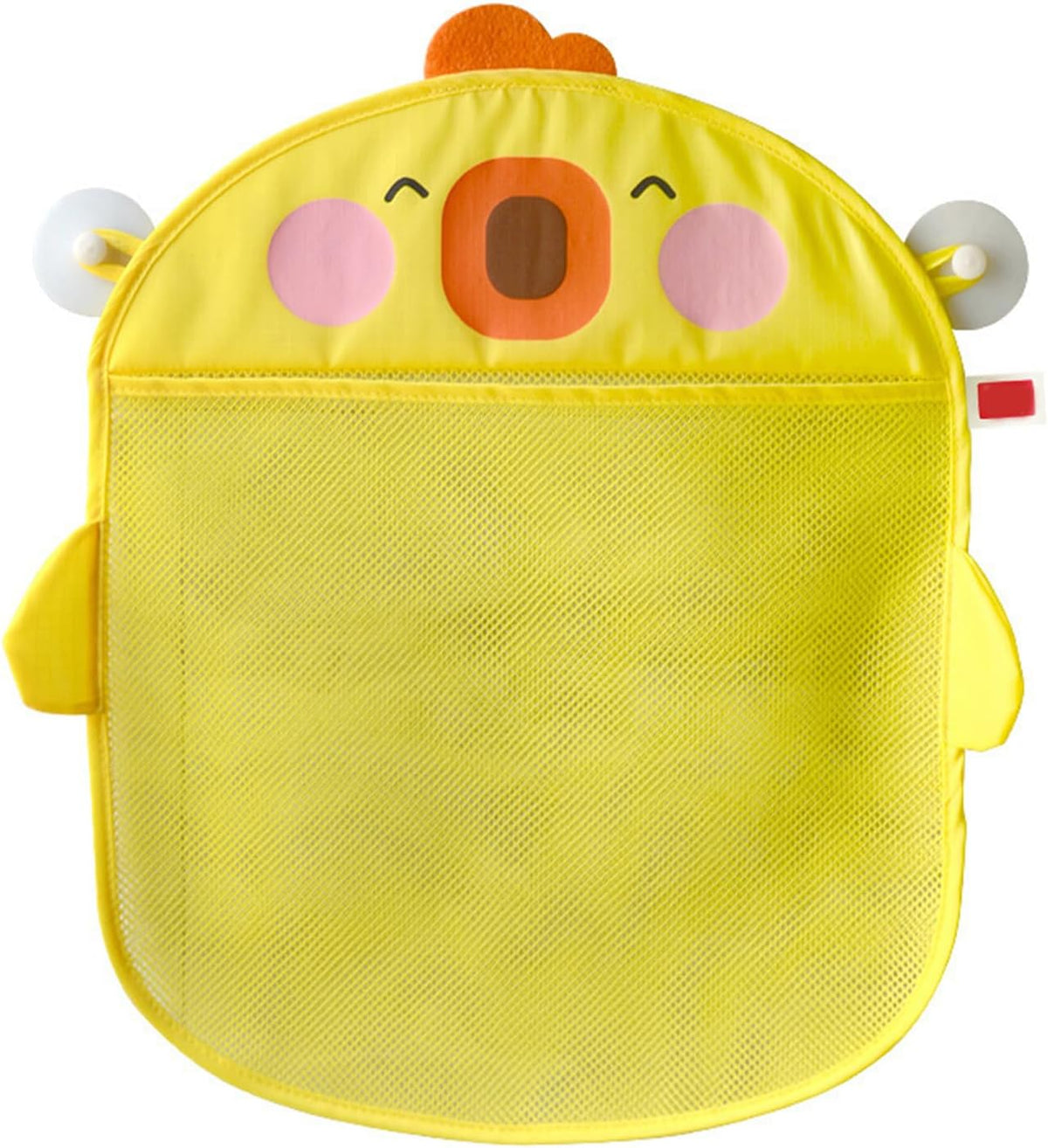 Cartoon Mesh Bath Toy Storage Bag with Suction Cups (White)