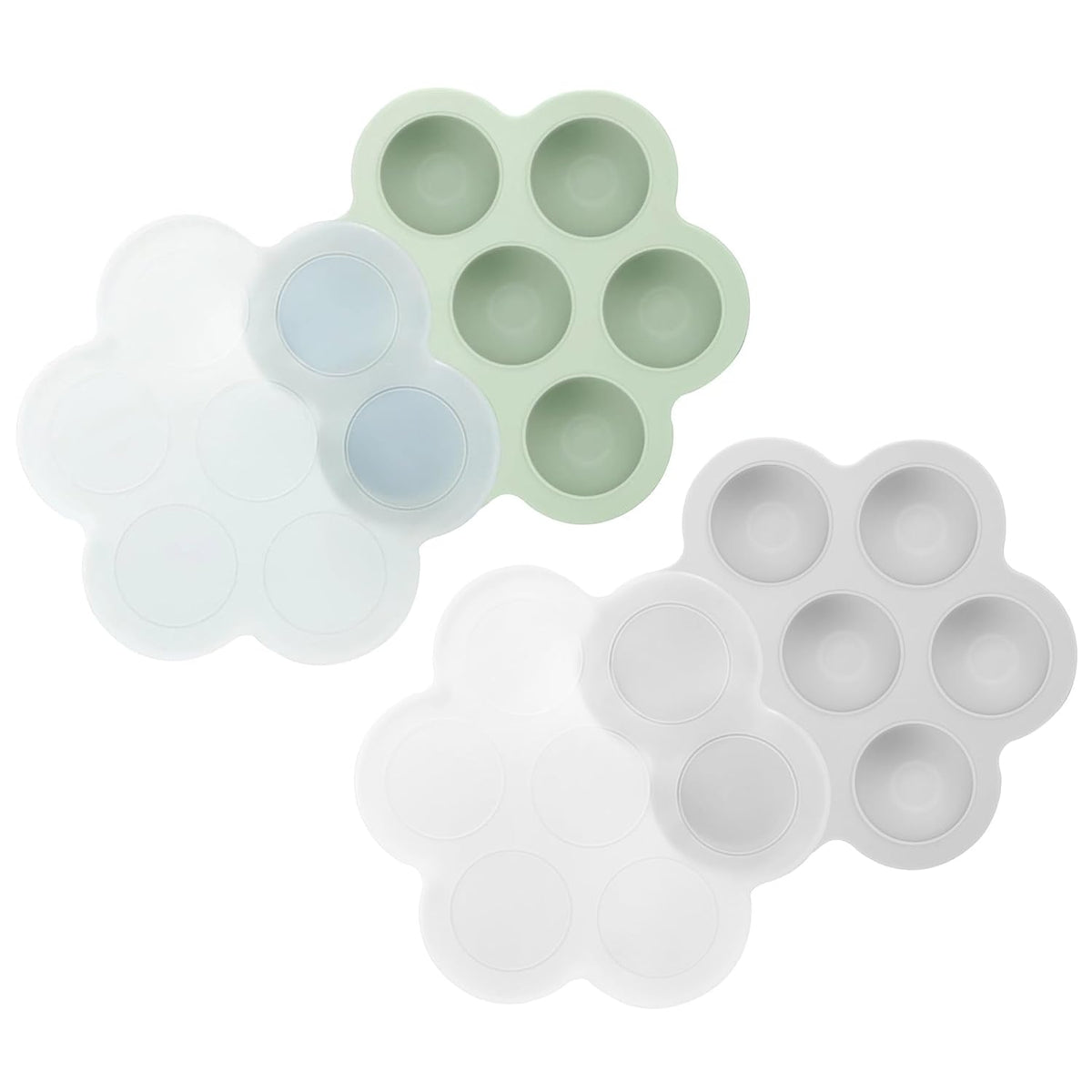 Silicone Baby Food Freezer Trays with Lids, 2 Pack, BPA Free