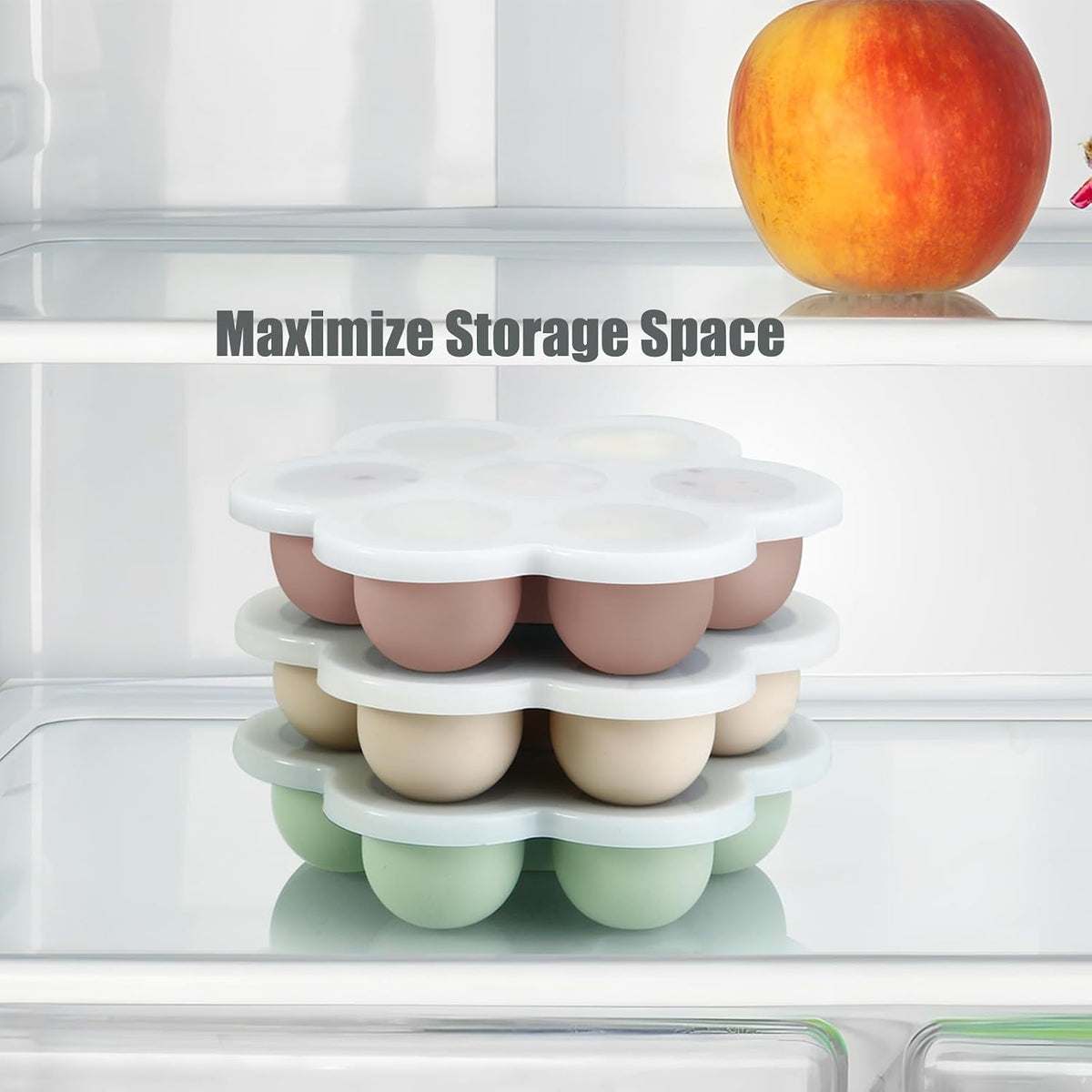 Silicone Baby Food Freezer Trays with Lids, 2 Pack, BPA Free