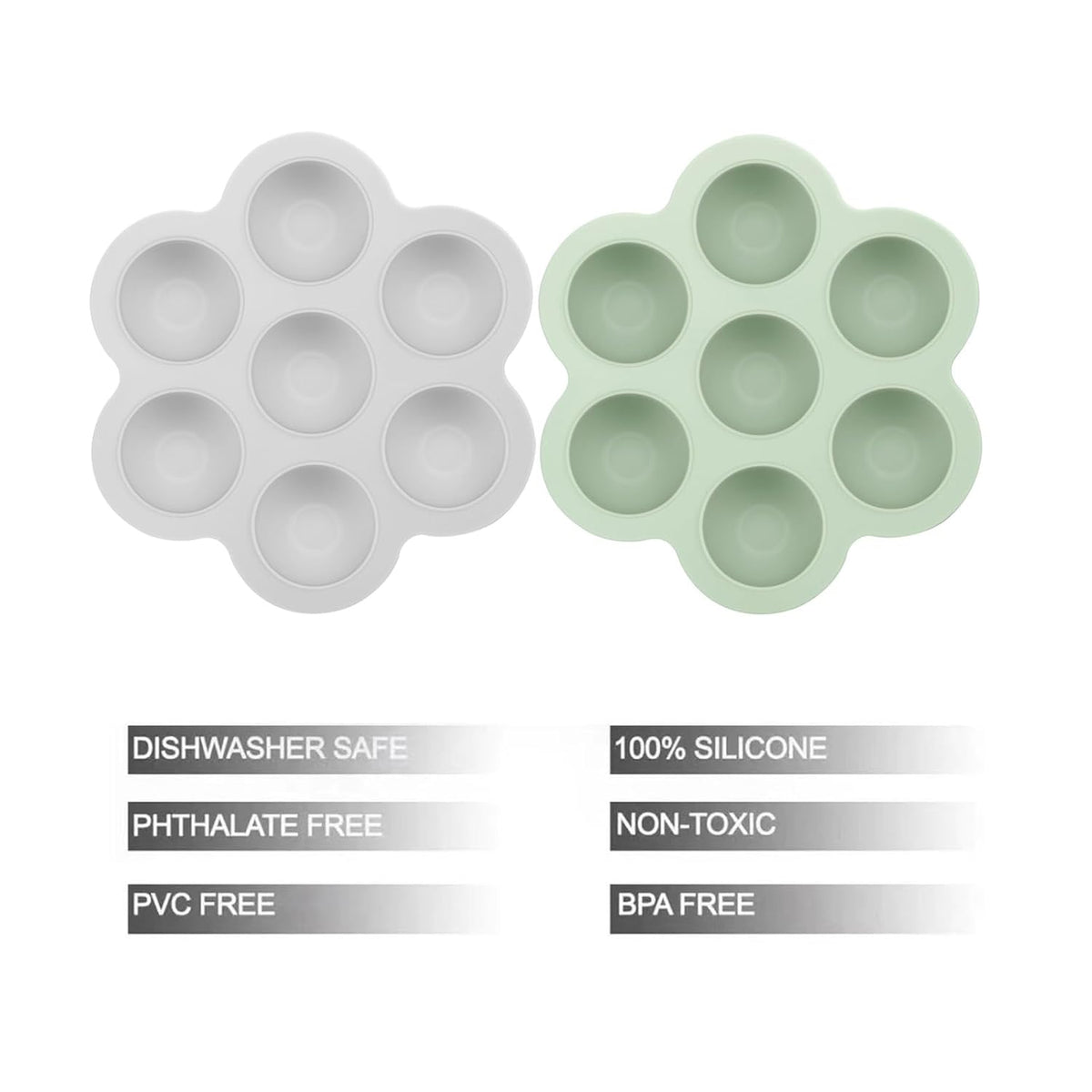 Silicone Baby Food Freezer Trays with Lids, 2 Pack, BPA Free