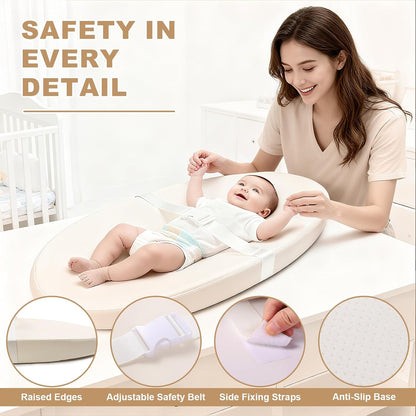 Baby Changing Pad for Dresser with Safety Belt