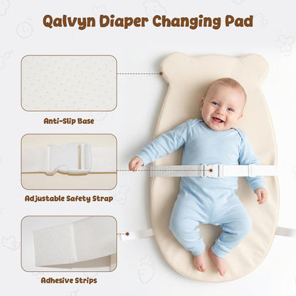 Baby Changing Pad for Dresser with Safety Belt