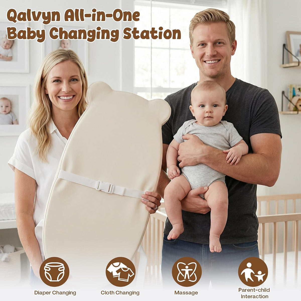 Baby Changing Pad for Dresser with Safety Belt