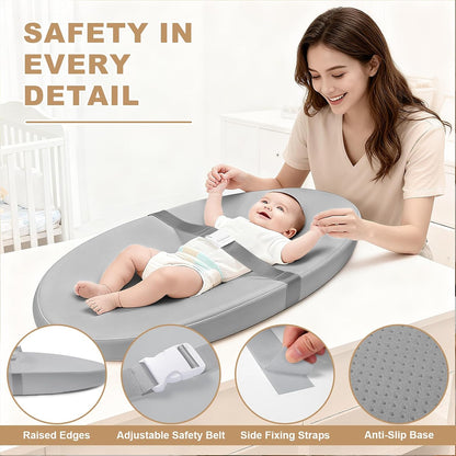 Baby Changing Pad for Dresser with Safety Belt