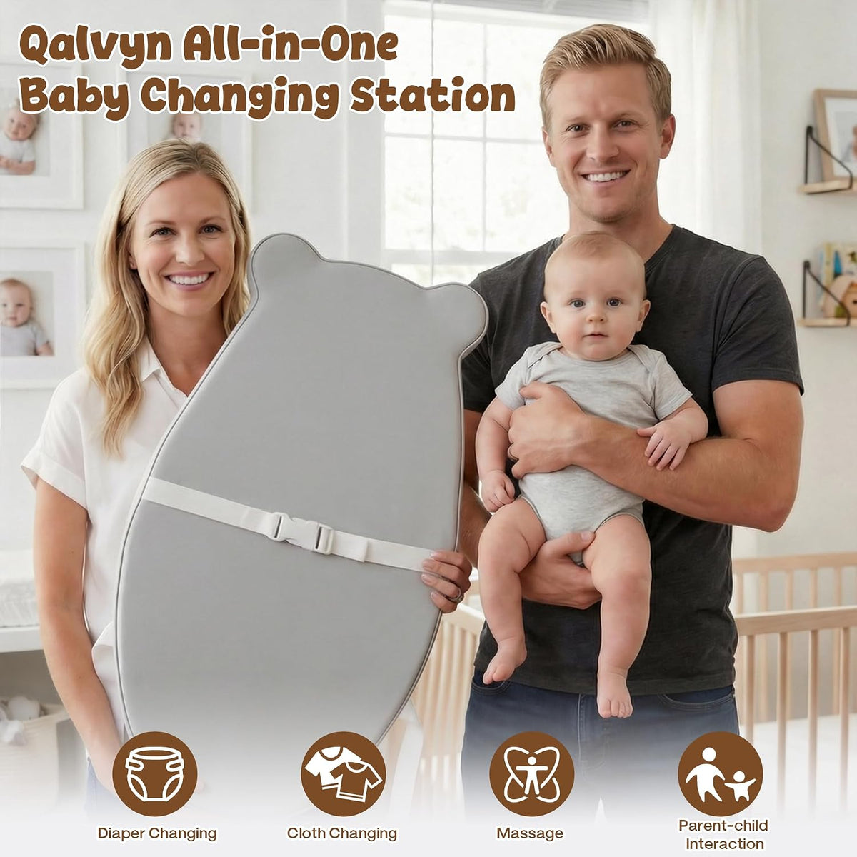 Baby Changing Pad for Dresser with Safety Belt
