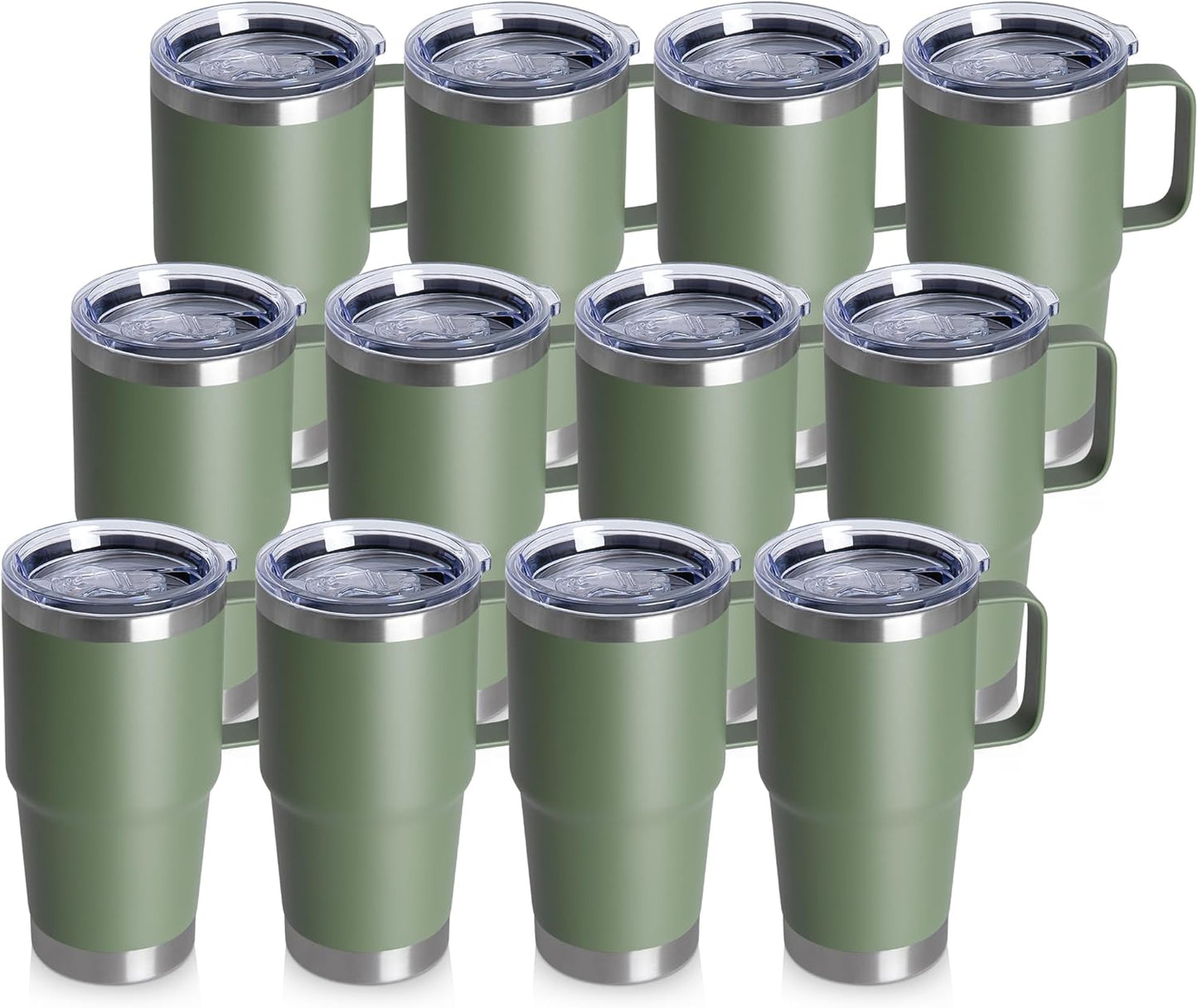 20oz Tumbler with Lid, Stainless Steel Tumbler with Handle, Metal Insulated Travel Coffee Mug with Handle, Double Wall Vacuum Spill Proof Tumbler Cup, Black 1 Pack