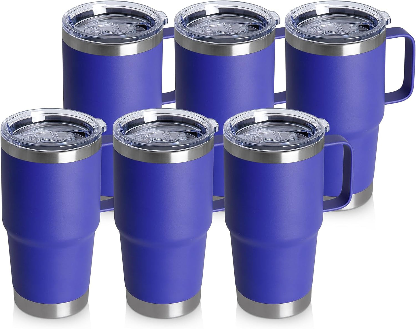 20oz Tumbler with Lid, Stainless Steel Tumbler with Handle, Metal Insulated Travel Coffee Mug with Handle, Double Wall Vacuum Spill Proof Tumbler Cup, Black 1 Pack