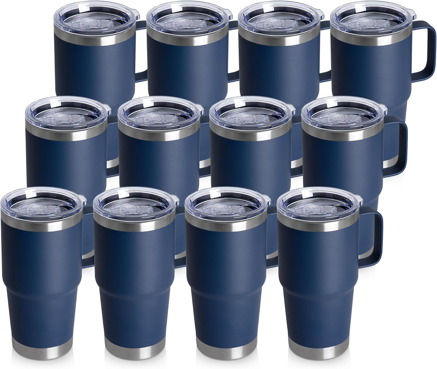 20oz Tumbler with Lid, Stainless Steel Tumbler with Handle, Metal Insulated Travel Coffee Mug with Handle, Double Wall Vacuum Spill Proof Tumbler Cup, Black 1 Pack