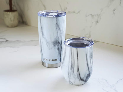 12 oz Stainless Steel Wine Tumblers 2 Pack - Double Wall Vacuum Insulated Wine Glasses Cups with Lids and Straws Set Keeping Cold & Hot for Coffee, Beer, Ice Cream - Dishwasher Safe