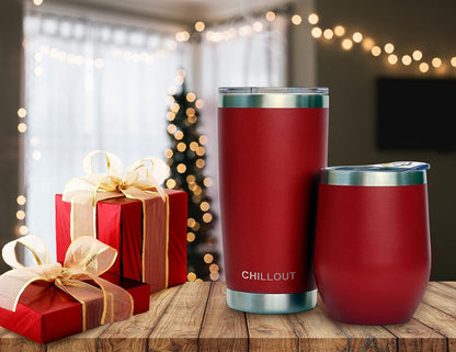 12 oz Stainless Steel Wine Tumblers 2 Pack - Double Wall Vacuum Insulated Wine Glasses Cups with Lids and Straws Set Keeping Cold & Hot for Coffee, Beer, Ice Cream - Dishwasher Safe