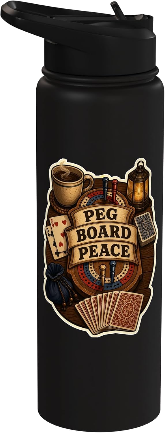 PEG BOARD PEACE Hobby Table Calm Stainless Steel Insulated Water Bottle