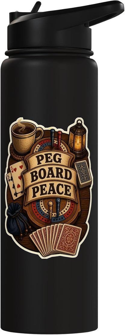 PEG BOARD PEACE Hobby Table Calm Stainless Steel Insulated Water Bottle