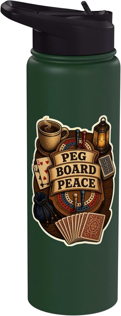 PEG BOARD PEACE Hobby Table Calm Stainless Steel Insulated Water Bottle