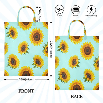 Sunflowers Teal Waterproof Travel Laundry Bag Reusable 2pk
