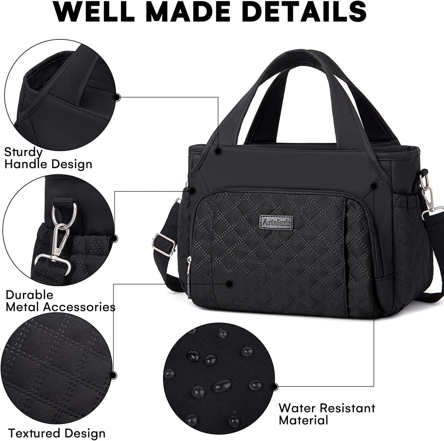 Insulated Lunch Bag for Women,Leak-Proof Cooler Lunch Box, Cooling Tote for Adult,with 7 Pockets,Adjustable Strap(15 Liters)
