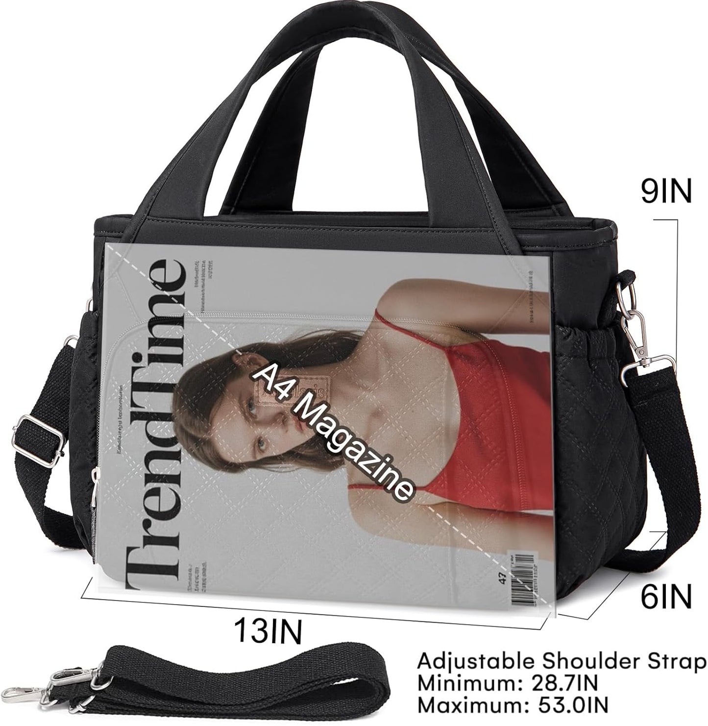 Insulated Lunch Bag for Women,Leak-Proof Cooler Lunch Box, Cooling Tote for Adult,with 7 Pockets,Adjustable Strap(15 Liters)