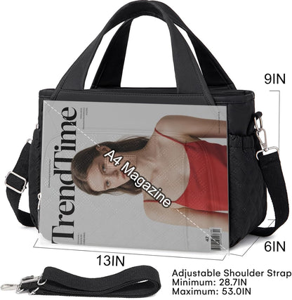 Insulated Lunch Bag for Women,Leak-Proof Cooler Lunch Box, Cooling Tote for Adult,with 7 Pockets,Adjustable Strap(15 Liters)