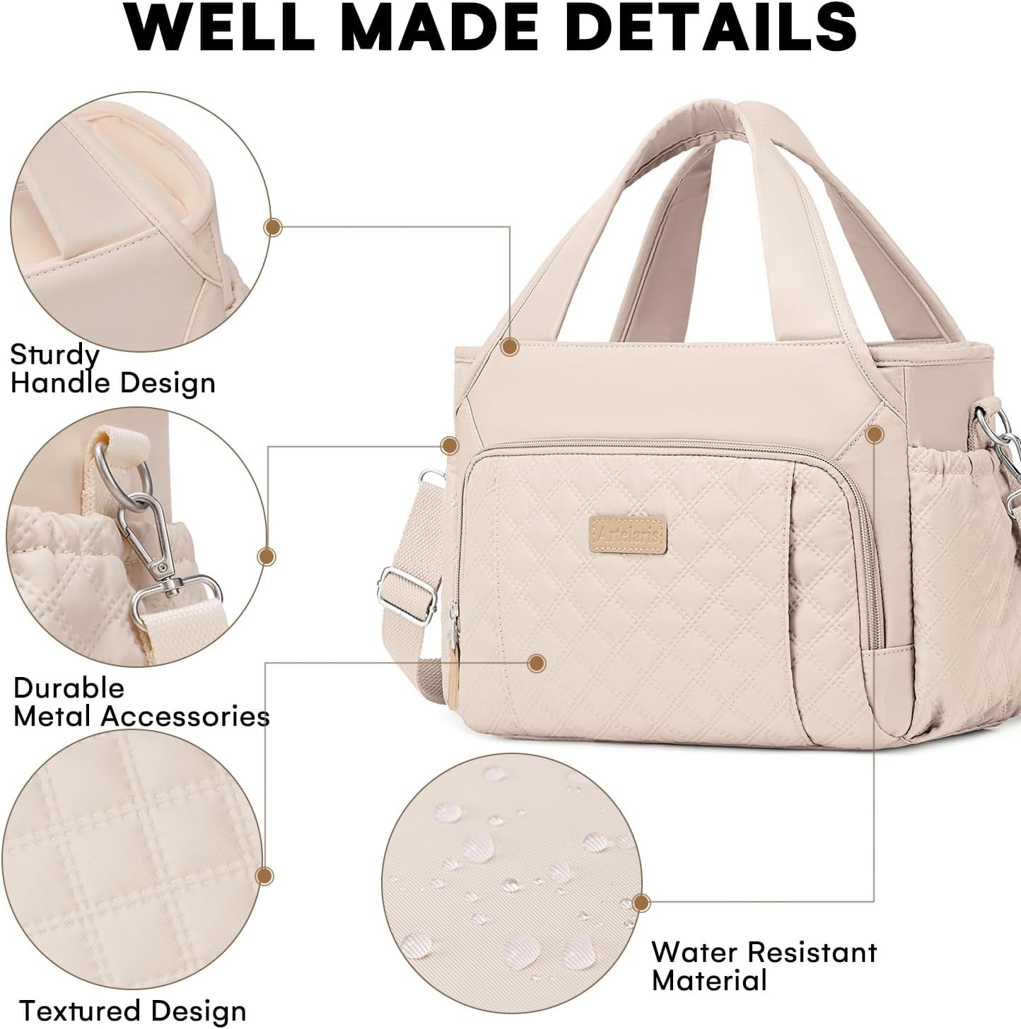 Insulated Lunch Bag for Women,Leak-Proof Cooler Lunch Box, Cooling Tote for Adult,with 7 Pockets,Adjustable Strap(15 Liters)