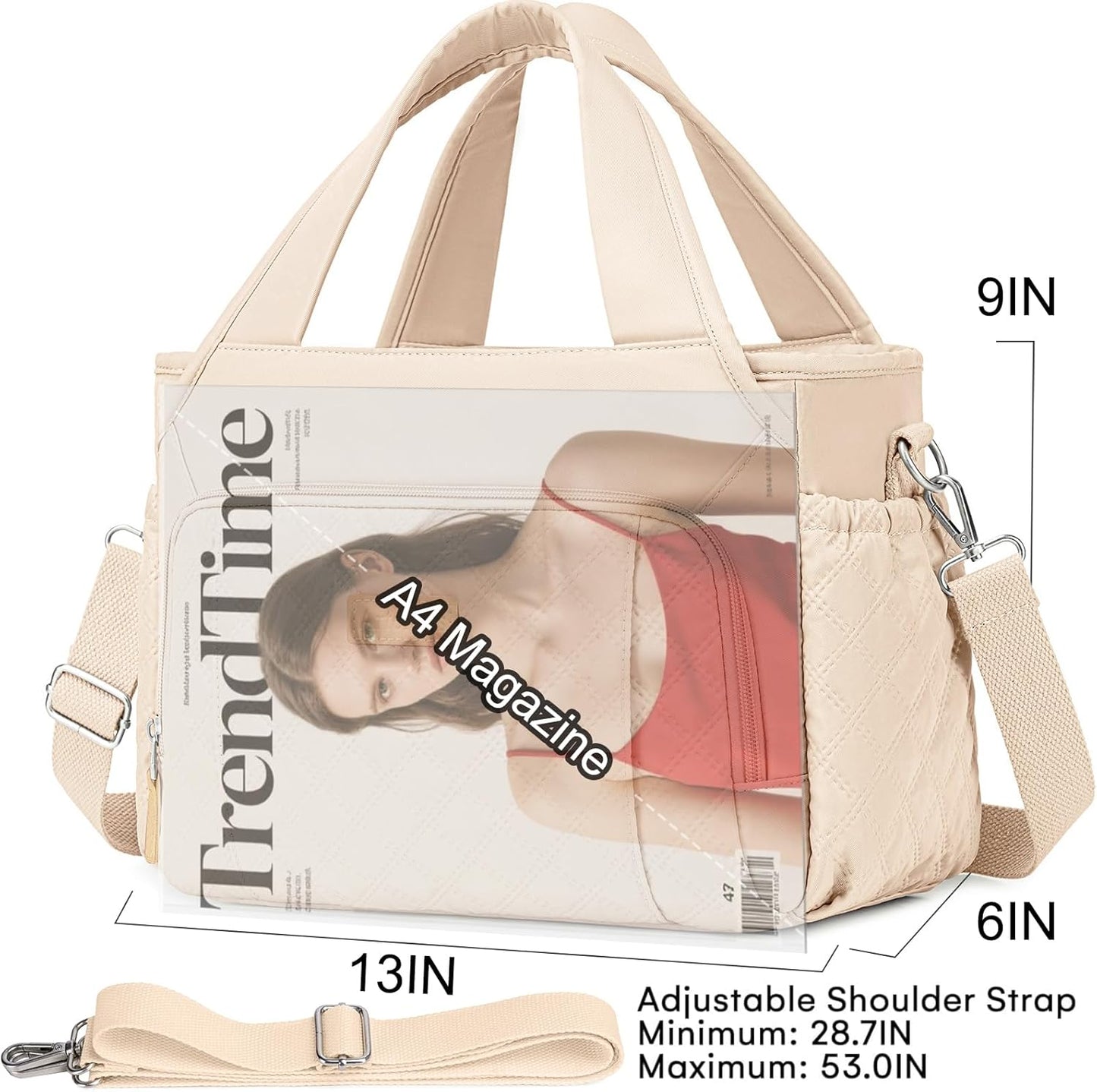 Insulated Lunch Bag for Women,Leak-Proof Cooler Lunch Box, Cooling Tote for Adult,with 7 Pockets,Adjustable Strap(15 Liters)