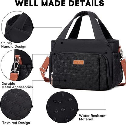 Insulated Lunch Bag for Women,Leak-Proof Cooler Lunch Box, Cooling Tote for Adult,with 7 Pockets,Adjustable Strap(15 Liters)