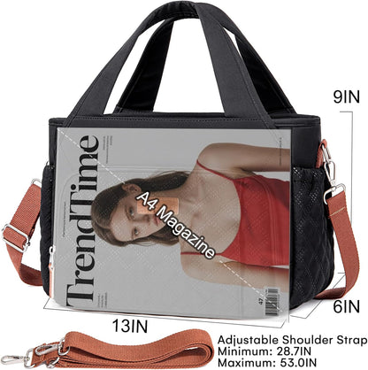 Insulated Lunch Bag for Women,Leak-Proof Cooler Lunch Box, Cooling Tote for Adult,with 7 Pockets,Adjustable Strap(15 Liters)