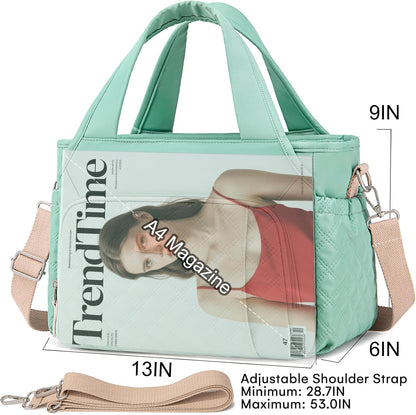 Insulated Lunch Bag for Women,Leak-Proof Cooler Lunch Box, Cooling Tote for Adult,with 7 Pockets,Adjustable Strap(15 Liters)