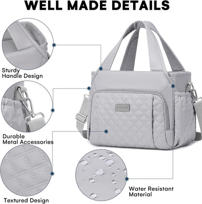 Insulated Lunch Bag for Women,Leak-Proof Cooler Lunch Box, Cooling Tote for Adult,with 7 Pockets,Adjustable Strap(15 Liters)